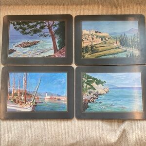 Scully & Scully Coastal Scene Placemats - Blue and Green